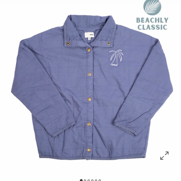 Muse Jackets & Blazers - NWT Amuse Society The Sea Breeze Quilted Jacket w/ Palm Tree embroidery  Sz M/L